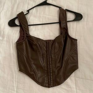 Chocolate Brown Bustier / Corset Top
